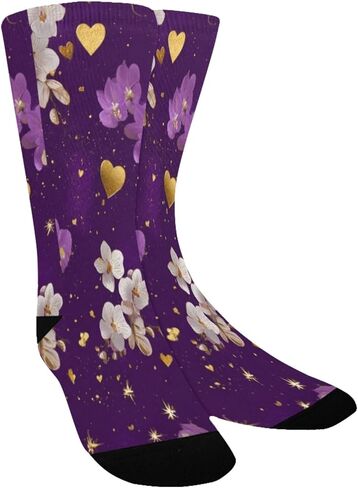 Purple Love Motif Hiking Socks - Toddler Boys & Girls Warm Thick Thermal Winter Crew Socks for School, Daily Wear & Outdoor Activities in Kuwait