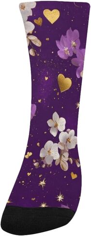 Purple Love Motif Hiking Socks - Toddler Boys & Girls Warm Thick Thermal Winter Crew Socks for School, Daily Wear & Outdoor Activities in Kuwait