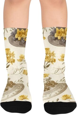 Buttercup Hat Yellow Hiking Socks - Toddler Boys & Girls Warm Thick Thermal Winter Crew Socks for School, Daily Wear & Outdoor Activities in Kuwait