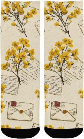 جوارب المشي لمسافات طويلة على شكل حرف Vintage Bloom Flower - جوارب شتوية حرارية سميكة دافئة للأطفال الصغار للأولاد والبنات للمدرسة، والارتداء اليومي والأنشطة الخارجية in Kuwait
