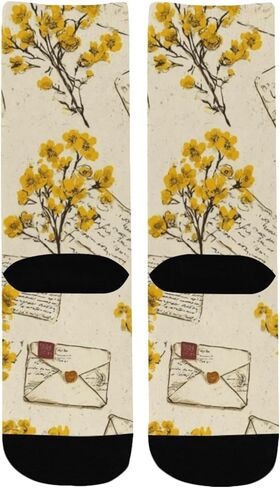 جوارب المشي لمسافات طويلة على شكل حرف Vintage Bloom Flower - جوارب شتوية حرارية سميكة دافئة للأطفال الصغار للأولاد والبنات للمدرسة، والارتداء اليومي والأنشطة الخارجية in Kuwait