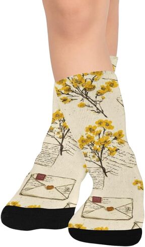 جوارب المشي لمسافات طويلة على شكل حرف Vintage Bloom Flower - جوارب شتوية حرارية سميكة دافئة للأطفال الصغار للأولاد والبنات للمدرسة، والارتداء اليومي والأنشطة الخارجية in Kuwait