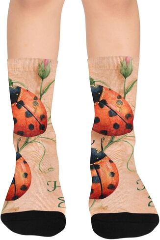 Peach Floral Vibe Hiking Socks - Toddler Boys & Girls Warm Thick Thermal Winter Crew Socks for School, Daily Wear & Outdoor Activities in Saudi Arabia