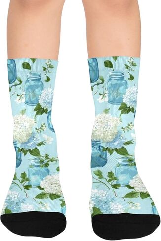 جوارب Hydrangea Jar زرقاء للمشي لمسافات طويلة - جوارب شتوية حرارية سميكة دافئة للأطفال الصغار للأولاد والبنات للمدرسة، والارتداء اليومي والأنشطة الخارجية in Kuwait