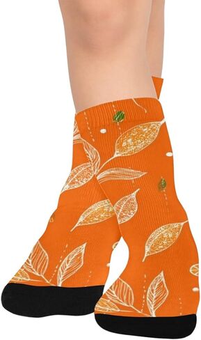 Citrus Leaf Art Hiking Socks - Toddler Boys & Girls Warm Thick Thermal Winter Crew Socks for School, Daily Wear & Outdoor Activities in Saudi Arabia