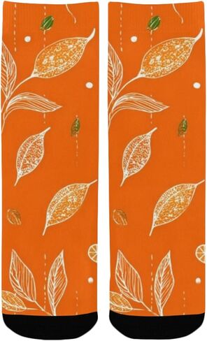 Citrus Leaf Art Hiking Socks - Toddler Boys & Girls Warm Thick Thermal Winter Crew Socks for School, Daily Wear & Outdoor Activities in Saudi Arabia