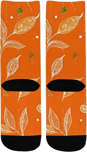 Citrus Leaf Art Hiking Socks - Toddler Boys & Girls Warm Thick Thermal Winter Crew Socks for School, Daily Wear & Outdoor Activities in Saudi Arabia