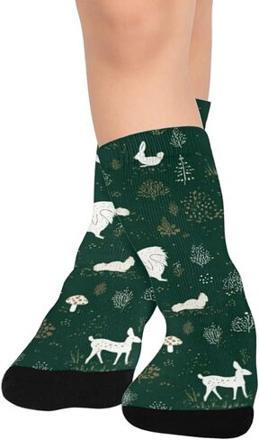 جوارب المشي لمسافات طويلة بزخارف الغابة الداكنة - جوارب شتوية حرارية سميكة دافئة للأولاد والبنات الصغار للمدرسة، والارتداء اليومي والأنشطة الخارجية in Kuwait