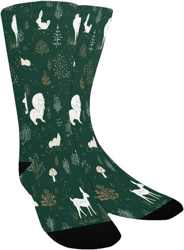 جوارب المشي لمسافات طويلة بزخارف الغابة الداكنة - جوارب شتوية حرارية سميكة دافئة للأولاد والبنات الصغار للمدرسة، والارتداء اليومي والأنشطة الخارجية in Kuwait