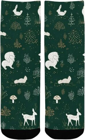 جوارب المشي لمسافات طويلة بزخارف الغابة الداكنة - جوارب شتوية حرارية سميكة دافئة للأولاد والبنات الصغار للمدرسة، والارتداء اليومي والأنشطة الخارجية in Kuwait