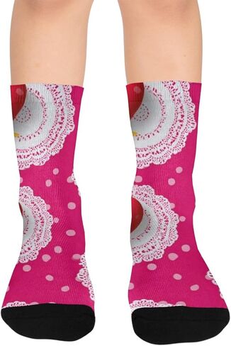 جوارب للتنزه سيرًا على الأقدام من الدانتيل على شكل قلب - جوارب شتوية حرارية سميكة دافئة للأطفال الصغار للأولاد والبنات للمدرسة، والارتداء اليومي والأنشطة الخارجية in Kuwait