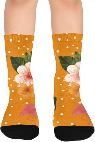 جوارب Hibiscus Heart Vibe للمشي لمسافات طويلة - جوارب شتوية سميكة دافئة للأولاد والبنات الصغار للمدرسة، والارتداء اليومي والأنشطة الخارجية in Kuwait