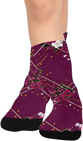 Pink and Gold Trellis Hiking Socks - Toddler Boys & Girls Warm Thick Thermal Winter Crew Socks for School, Daily Wear & Outdoor Activities in Kuwait