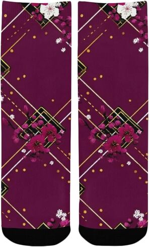 Pink and Gold Trellis Hiking Socks - Toddler Boys & Girls Warm Thick Thermal Winter Crew Socks for School, Daily Wear & Outdoor Activities in Kuwait