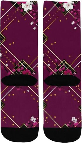 Pink and Gold Trellis Hiking Socks - Toddler Boys & Girls Warm Thick Thermal Winter Crew Socks for School, Daily Wear & Outdoor Activities in Kuwait