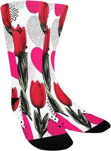 Retro Floral Heart Hiking Socks - Toddler Boys & Girls Warm Thick Thermal Winter Crew Socks for School, Daily Wear & Outdoor Activities in Saudi Arabia