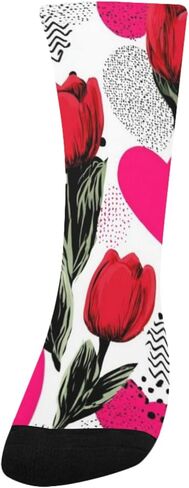 Retro Floral Heart Hiking Socks - Toddler Boys & Girls Warm Thick Thermal Winter Crew Socks for School, Daily Wear & Outdoor Activities in Saudi Arabia