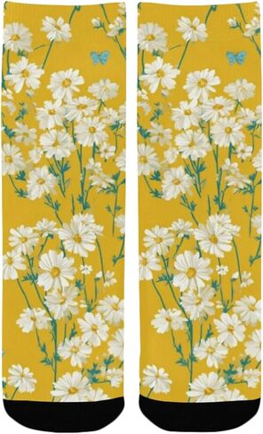 Sunny Daisy Bloom Yellow Hiking Socks - Toddler Boys & Girls Warm Thick Thermal Winter Crew Socks for School, Daily Wear & Outdoor Activities in Saudi Arabia