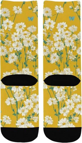 Sunny Daisy Bloom Yellow Hiking Socks - Toddler Boys & Girls Warm Thick Thermal Winter Crew Socks for School, Daily Wear & Outdoor Activities in Saudi Arabia