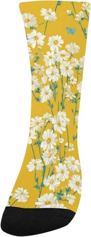 Sunny Daisy Bloom Yellow Hiking Socks - Toddler Boys & Girls Warm Thick Thermal Winter Crew Socks for School, Daily Wear & Outdoor Activities in Saudi Arabia