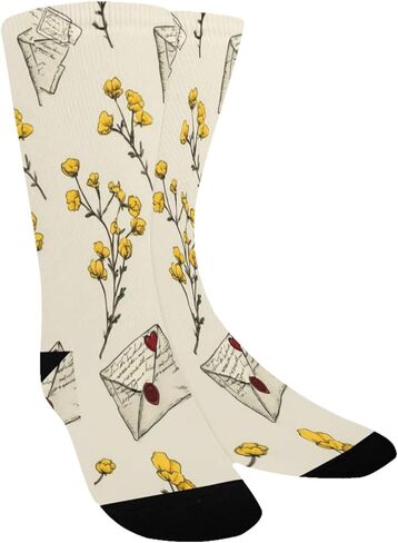 جوارب للمشي لمسافات طويلة على شكل حرف Vintage Bloom Flowers - جوارب شتوية حرارية سميكة دافئة للأولاد والبنات للمدرسة، والارتداء اليومي والأنشطة الخارجية in Kuwait