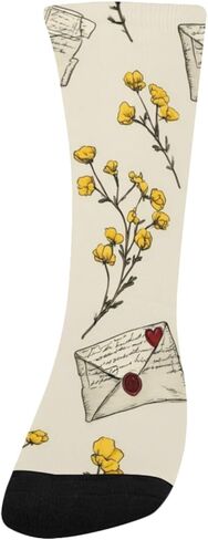 جوارب للمشي لمسافات طويلة على شكل حرف Vintage Bloom Flowers - جوارب شتوية حرارية سميكة دافئة للأولاد والبنات للمدرسة، والارتداء اليومي والأنشطة الخارجية in Kuwait