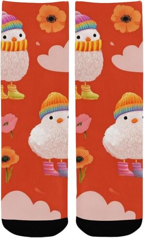 جوارب شتوية للمشي لمسافات طويلة على شكل زهور الفرخ - جوارب شتوية حرارية سميكة دافئة للأولاد والبنات للمدرسة، والارتداء اليومي والأنشطة الخارجية in Kuwait