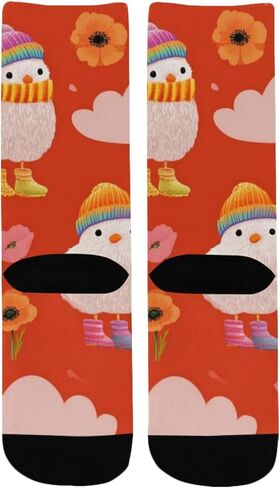 جوارب شتوية للمشي لمسافات طويلة على شكل زهور الفرخ - جوارب شتوية حرارية سميكة دافئة للأولاد والبنات للمدرسة، والارتداء اليومي والأنشطة الخارجية in Kuwait