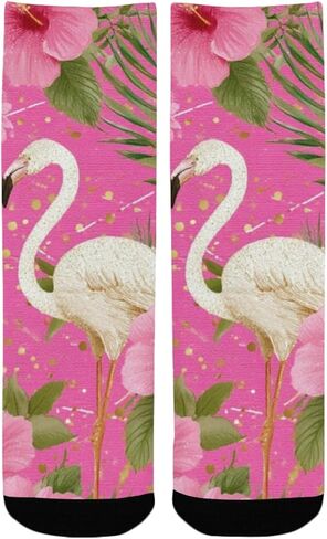 جوارب Flamingo Hibiscus Bloom للمشي لمسافات طويلة - جوارب شتوية سميكة دافئة للأولاد والبنات الصغار للمدرسة، والارتداء اليومي والأنشطة الخارجية in Kuwait