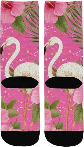 جوارب Flamingo Hibiscus Bloom للمشي لمسافات طويلة - جوارب شتوية سميكة دافئة للأولاد والبنات الصغار للمدرسة، والارتداء اليومي والأنشطة الخارجية in Kuwait