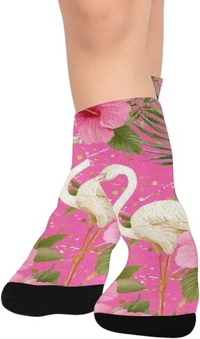 جوارب Flamingo Hibiscus Bloom للمشي لمسافات طويلة - جوارب شتوية سميكة دافئة للأولاد والبنات الصغار للمدرسة، والارتداء اليومي والأنشطة الخارجية in Kuwait
