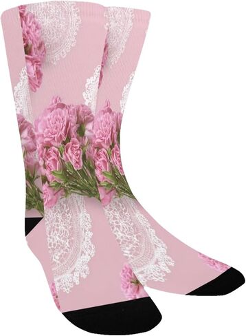 Lace Pink Roses Hiking Socks - Toddler Boys & Girls Warm Thick Thermal Winter Crew Socks for School, Daily Wear & Outdoor Activities in Saudi Arabia