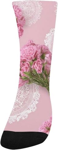 Lace Pink Roses Hiking Socks - Toddler Boys & Girls Warm Thick Thermal Winter Crew Socks for School, Daily Wear & Outdoor Activities in Saudi Arabia