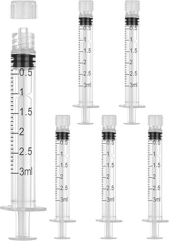 3mL Sterile Luer Lock Syringe Without Needle,Individually Wrapped, Leak-Proof Safety Lock Design for Lab Use and Home Care(10 Pack) in Kuwait