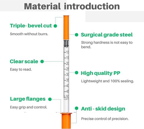 Jeringas 31G x 5/16'' (8mm), 0.5 ml/cc, Orange Cap, 25/Box in Saudi Arabia