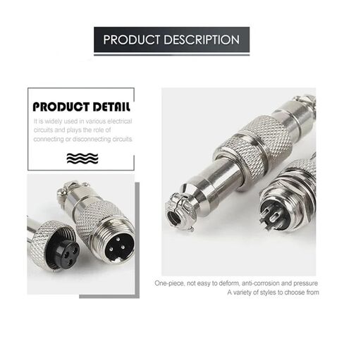 5Set GX12 Nut/Docking Type Male&Female Connector Screw Power Socket& Terminal Cable Pluggable Port(Nut Type,3P) in Saudi Arabia