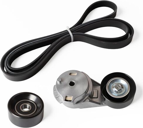3PCS Drive Belt Belt Tensioner Kit لـ Chevy Trailblazer Ext 2002-2006 ، لـ GMC Envoy 2002-2006 ، لـ Bravada 2002-2004 ، لـ Ascender 2003-2005 ، لـ Buick Rainier 2004-2006 ، 4.2L L6-OE 38178 in Saudi Arabia