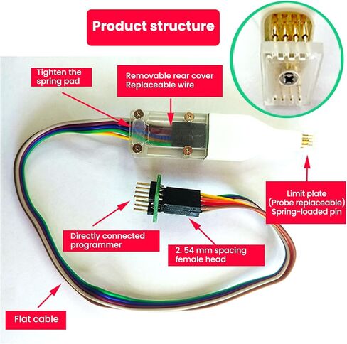 4 قطعة لـ Sop8 Soic8 Wson رقاقة تحميل حرق الكتابة التحقيق الربيع إبرة فلاش Eeprom رقاقة الموقد كابل Sop8 Soic8 رقاقة in Kuwait