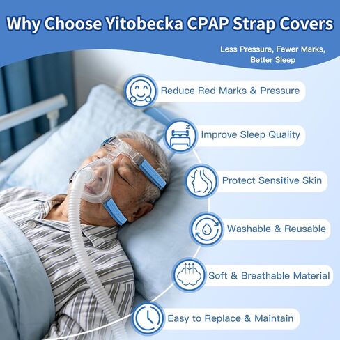 8 عبوات من أغطية أحزمة CPAP، أغطية أشرطة قناع الرأس القابلة للتنفس، غطاء أشرطة عالمية وقابلة لإعادة الاستخدام، غطاء وسادات وجه من القماش الناعم المريح يمكن أن يقلل من المسارات على الوجه لمعظم أحزمة أغطية الرأس in Saudi Arabia