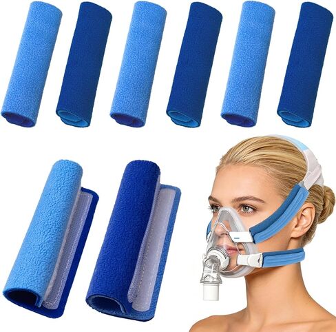 8 عبوات من أغطية أحزمة CPAP، أغطية أشرطة قناع الرأس القابلة للتنفس، غطاء أشرطة عالمية وقابلة لإعادة الاستخدام، غطاء وسادات وجه من القماش الناعم المريح يمكن أن يقلل من المسارات على الوجه لمعظم أحزمة أغطية الرأس in Saudi Arabia