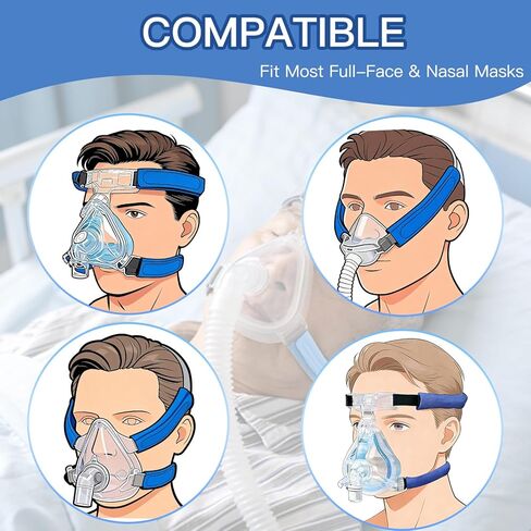 8 عبوات من أغطية أحزمة CPAP، أغطية أشرطة قناع الرأس القابلة للتنفس، غطاء أشرطة عالمية وقابلة لإعادة الاستخدام، غطاء وسادات وجه من القماش الناعم المريح يمكن أن يقلل من المسارات على الوجه لمعظم أحزمة أغطية الرأس in Saudi Arabia