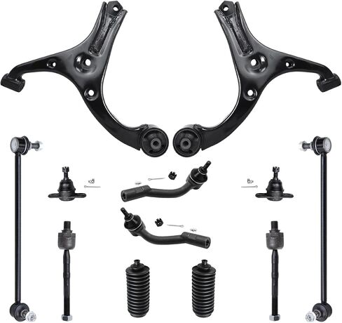 Detroit Axle - End Front End 12pc مجموعة تعليق لـ RWD Chevy Silverado GMC Sierra 1500 1999-2006 ، 4 أذرع تحكم مع مفاصل الكرة 2 قضبان Sway 4 RODS 2 BOOTS 2000 2001 2002 2004 2004 in Kuwait