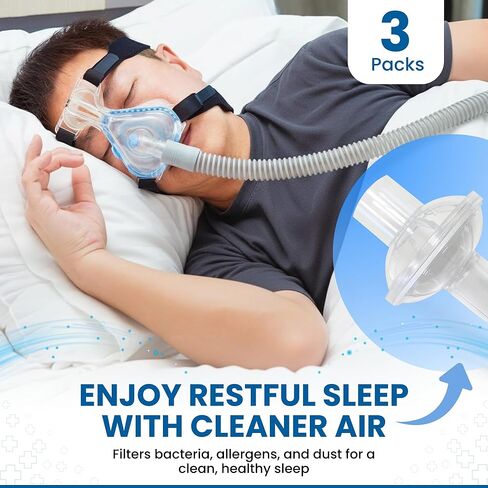 USA Made - Universal Fit in-Line Filter for CPAP and BiPAP Machines - Filters to Purify Your CPAP Experience - 3 Pack in Kuwait