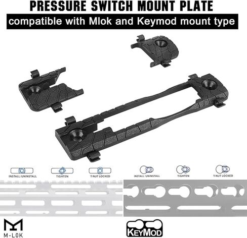 Tactical Flashlight Mount Switch Mounting Plate Compatible with Remote Pressure Switch for Mlok and Keymod Mount Type in Saudi Arabia