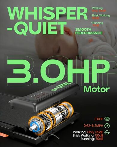 وسادة مشي قابلة للطي مع شريط مائل ومقبض، جهاز مشي صغير الحجم محمول 2 في 1 تحت المكتب للمكتب المنزلي، جهاز ركض للمشي بقوة 3.0 حصان بسعة 350 رطل مع شاشة LED وجهاز تحكم عن بعد in Kuwait