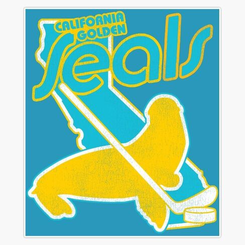California Golden Seals Retro Defunct Hockey Window Water Bottle Bumper Sticker Decal 5" in Saudi Arabia