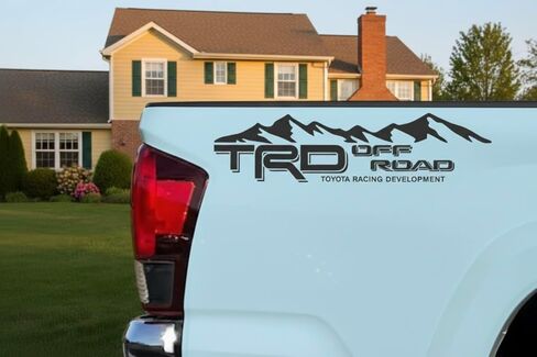 ملصقات TRD من الفينيل للطرق الوعرة متوافقة مع ToyotaTacoma، مجموعة رسومات الجبال، ملصقات جانبية لسرير الشاحنة، فينيل ممتاز للاستخدام الخارجي، مجموعة مكونة من قطعتين in Saudi Arabia