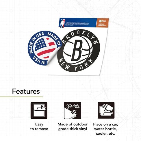 Desert Cactus Brooklyn Nets NBA Officially Licensed Sticker Vinyl Decal Laptop Water Bottle Car Scrapbook (Individual 3) in Saudi Arabia