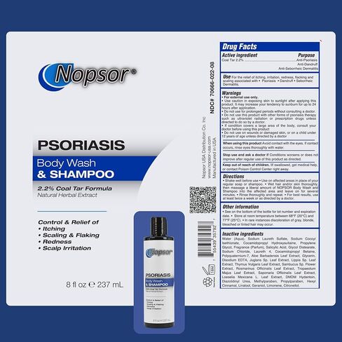Psoriasis BODY WASH AND SHAMPOO - 8 Oz - Aloe Vera - 2.2% Coal Tar Calms Skin While Softening Scales and Plaques - Salicylic Acid Exfoliates Scalp. in Saudi Arabia