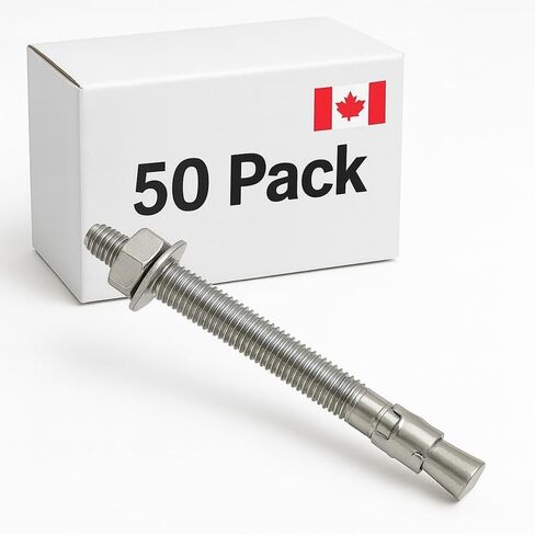 3/8" x 3" inch, 50 Pack of 304 Stainless Steel Wedge Anchors Concrete Fasteners, Concrete Fasteners, Baseplate Hardware, Construction Anchors, Railings Screws in Saudi Arabia
